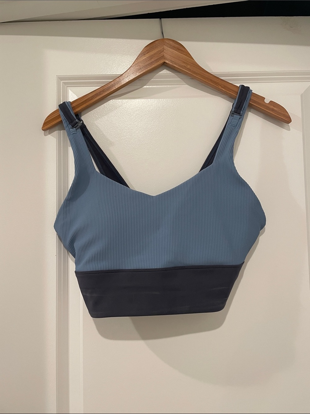 Zyia blue gray sports bra crop top medium
